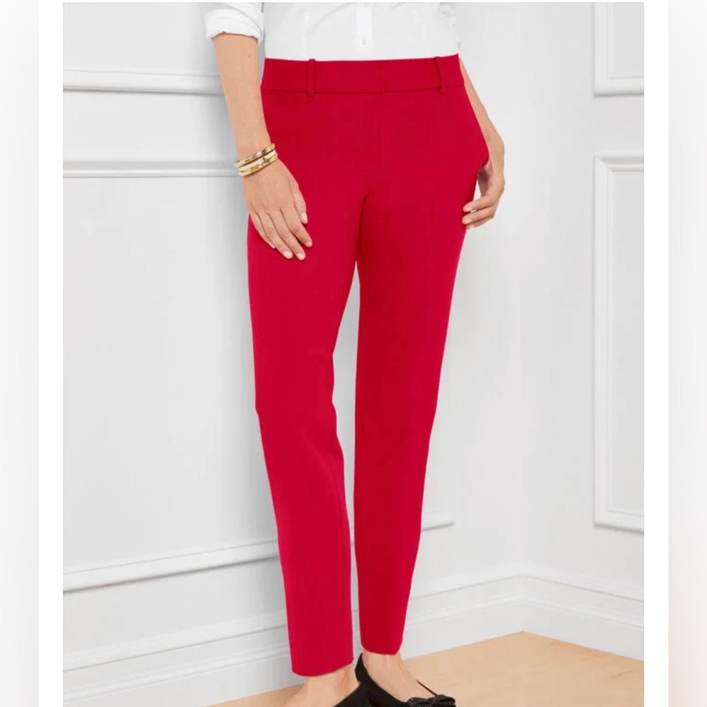 Bold Red Straight Leg Talbots Hampshire Ankle Pants 8L